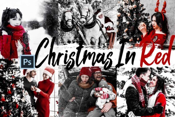 05 christmas in red photoshop actions scaled - ByPresets