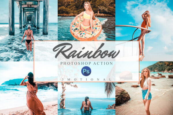 11 rainbow photoshop actions acr lut - ByPresets