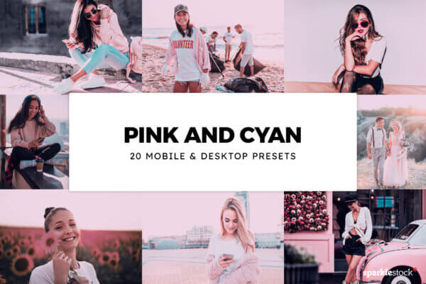 20 pink and cyan lightroom presets - ByPresets