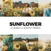 20 sunflower lightroom presets and luts - ByPresets