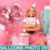 45 foil pink rose balloons overlay - ByPresets