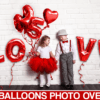 45 foil red balloons overlay - ByPresets