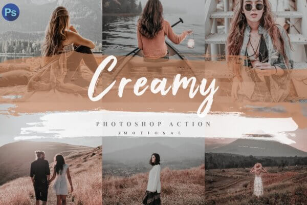 5 creamy photoshop actions acr and lut - ByPresets