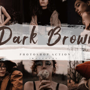 5 Dark Brown Photoshop Actions ACR LUT