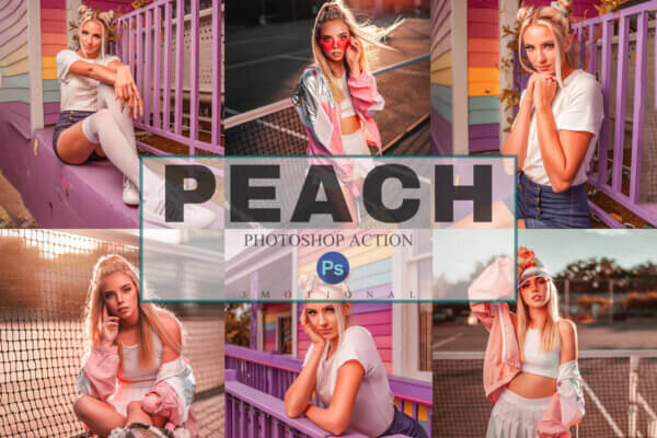 6 peach photoshop actions acr lut - ByPresets