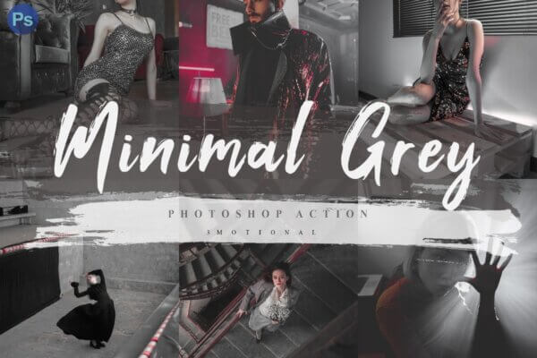 7 minimal grey photoshop actions acr lut - ByPresets