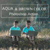 aqua and brown color photoshop action - ByPresets