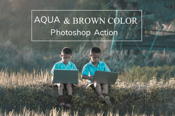 aqua and brown color photoshop action - ByPresets