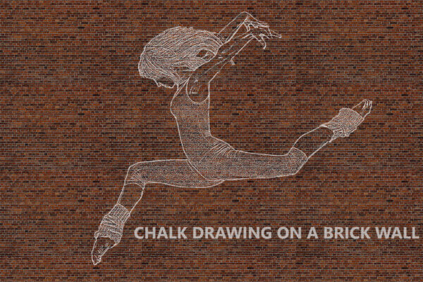 chalk drawing on brick wall ps action - ByPresets