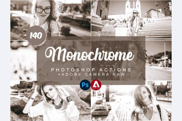 monochrome photoshop actions - ByPresets