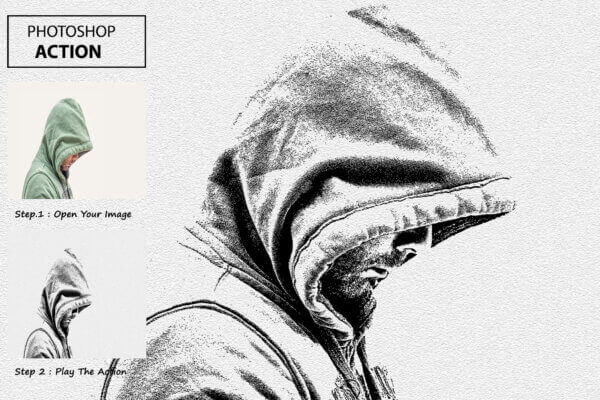 note paper sketch photoshop action - ByPresets