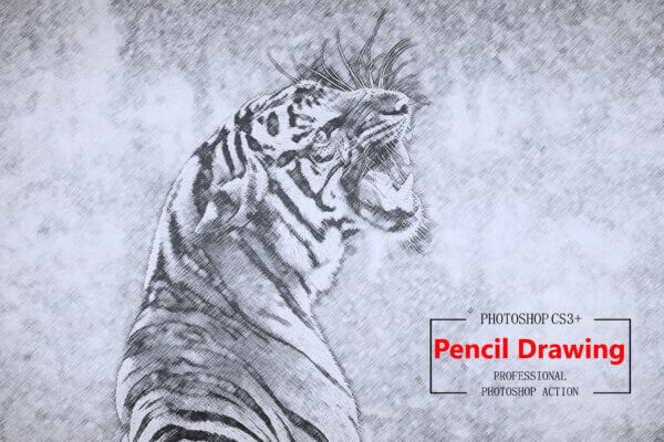 pencil drawing 1 photoshop action - ByPresets