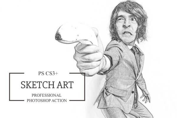 pencil sketch 2 ps action - ByPresets