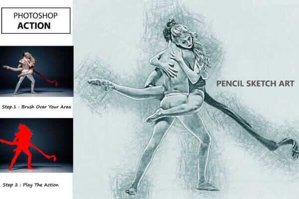 pencil sketch ps action - ByPresets