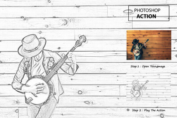 photo sketch photoshop action - ByPresets