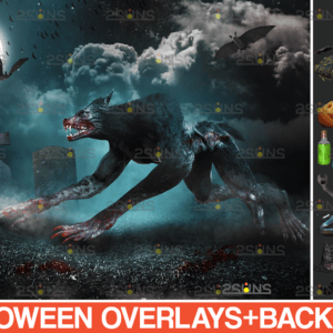 Photoshop overlay halloween backdrop