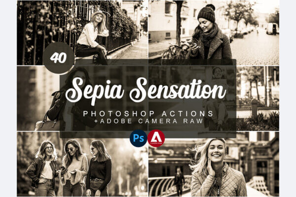 sepia sensation photoshop actions - ByPresets